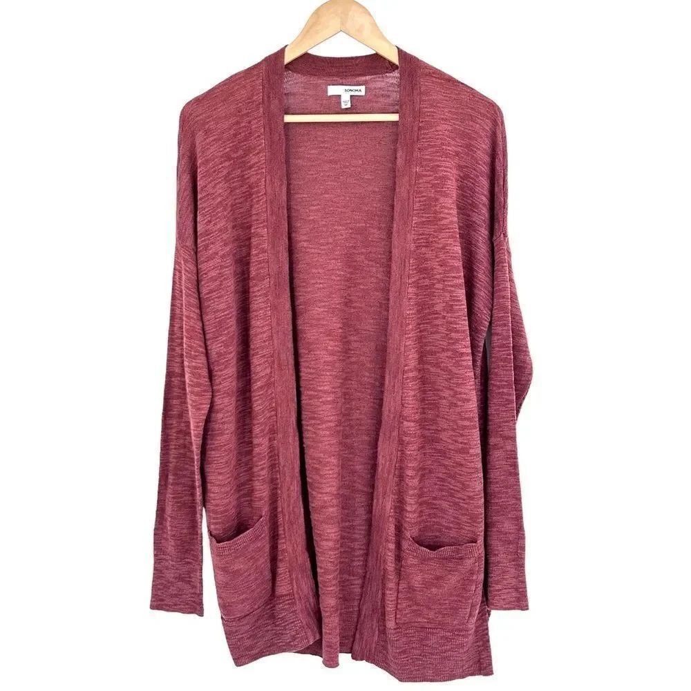Sonoma rusty orange size medium open duster cardigan pockets